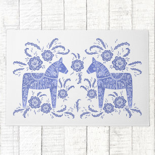 Felpudo Doormat azul y blanco de Dala sueca