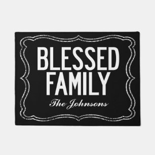 Felpudo Doormat bendecido de la familia