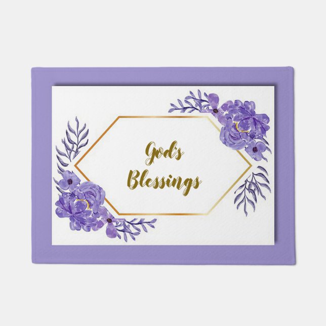 Felpudo Doormat, bendiciones de Dios (Anverso)