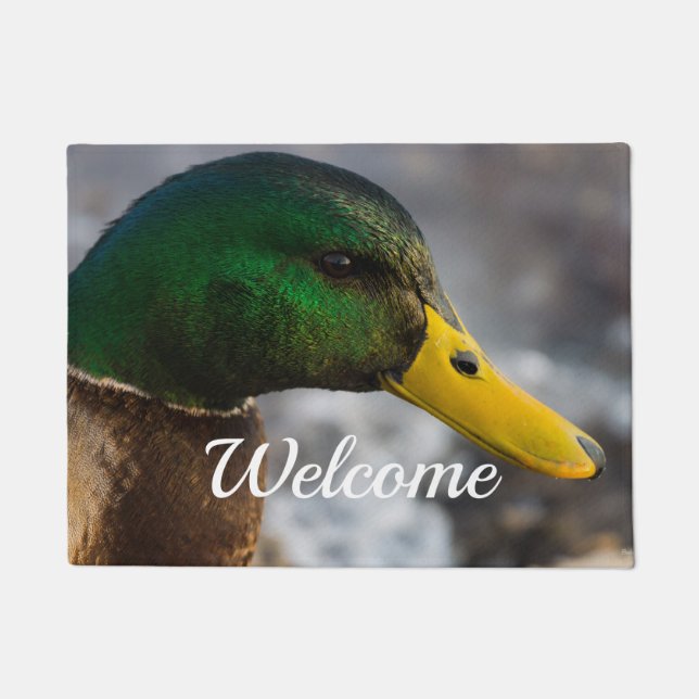 Felpudo Doormat Bienvenida a retrato masculino mallard