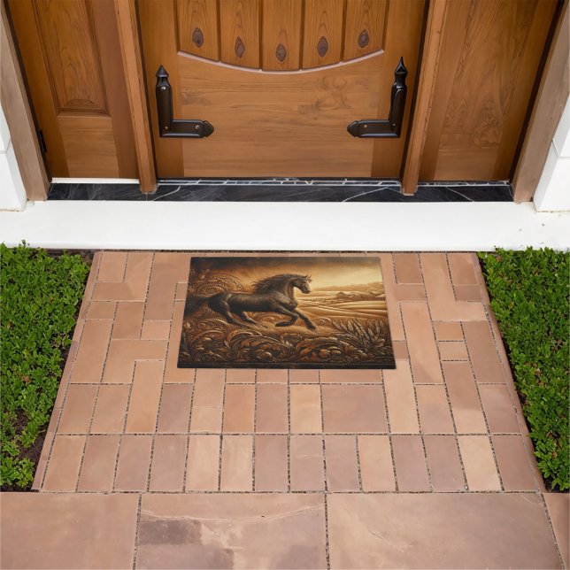 Felpudo Doormat Black Horse Leather (Exterior)