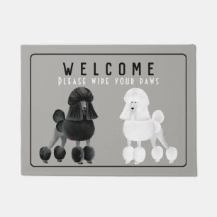Felpudo Doormat blanco y negro adaptable del caniche