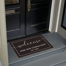 Felpudo Doormat - Blanco y negro de bienvenida personaliza