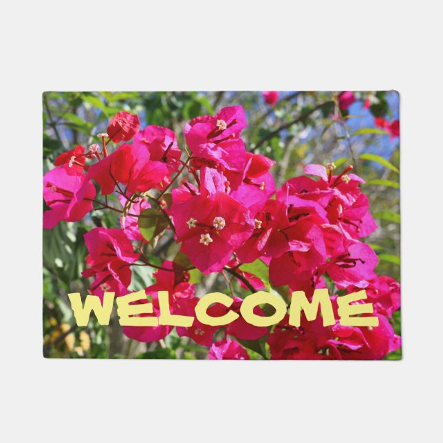 Felpudo Doormat Bougainvillea Flor tropical (Anverso)