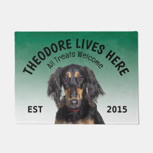 Felpudo Doormat con amante del perro personalizado Saluki