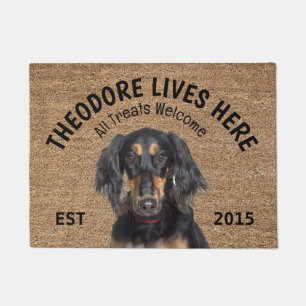 Felpudo Doormat con amante del perro personalizado Saluki