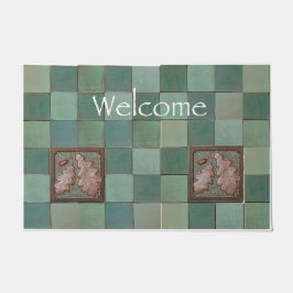 Felpudo Doormat con artesano Diseño de baldosas de hoja de