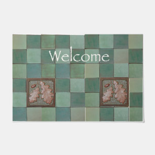 Felpudo Doormat con artesano Diseño de baldosas de hoja de