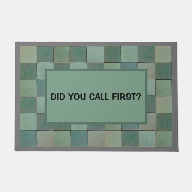 Felpudo Doormat con azulejos verdes (Anverso)