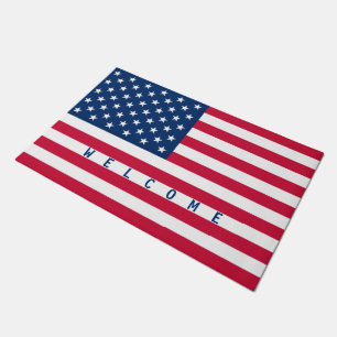 Felpudo Doormat con bandera estadounidense patriótica