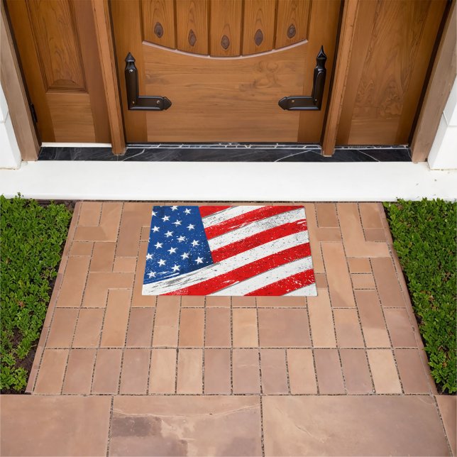 Felpudo Doormat con bandera patriótica (Exterior)