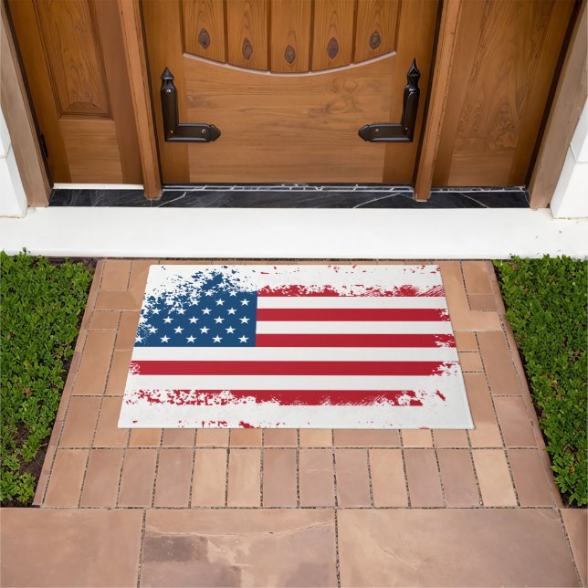 Felpudo Doormat con bandera patriótica (Exterior)