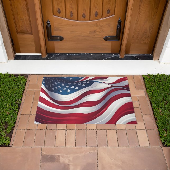 Felpudo Doormat con bandera patriótica (Exterior)
