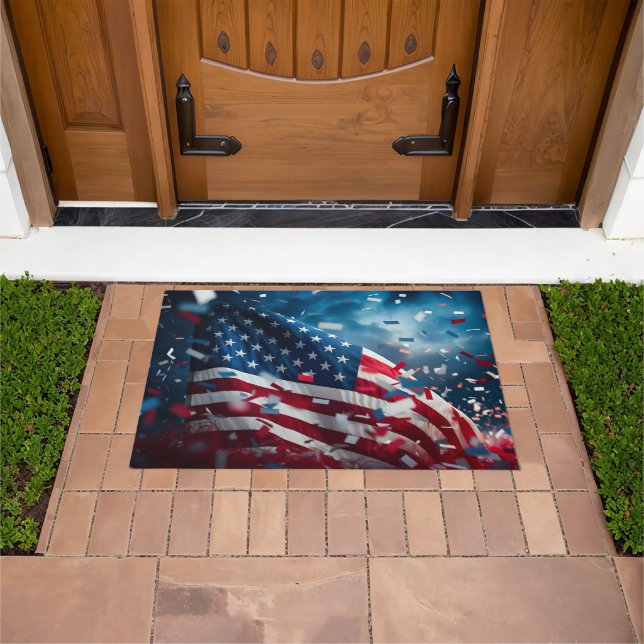 Felpudo Doormat con bandera patriótica (Exterior)