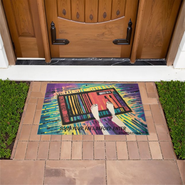 Felpudo Doormat con código de barras de pies divertidísimo (Exterior)