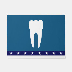 Felpudo Doormat con rayas de estrella de la ciencia dental
