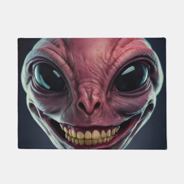 Felpudo Doormat con un motivo alienígena. (Anverso)