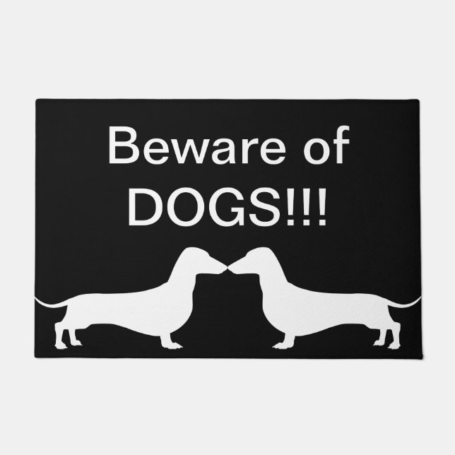 Felpudo Doormat - Cuidado Con Los Perros! B/W (Anverso)