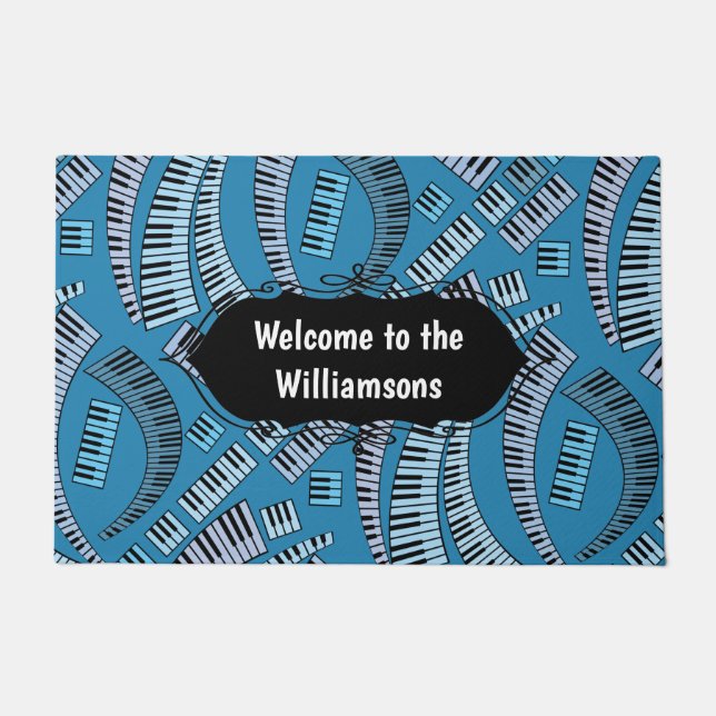 Felpudo Doormat curvado de llaves de piano (Anverso)