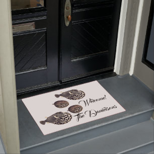 Felpudo Doormat da la bienvenida al arte de pescado fresco