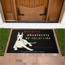 Doormat de advertencia de perro que no solicita at