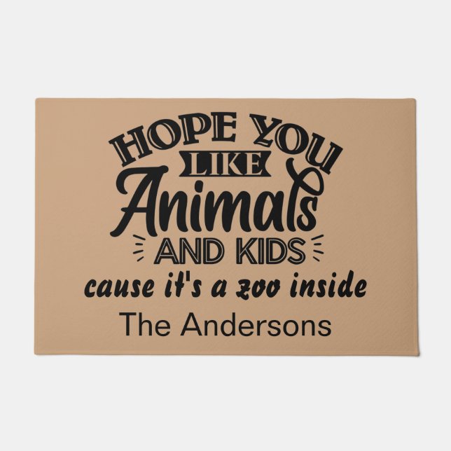 Felpudo Doormat de advertencia personalizada divertida (Anverso)