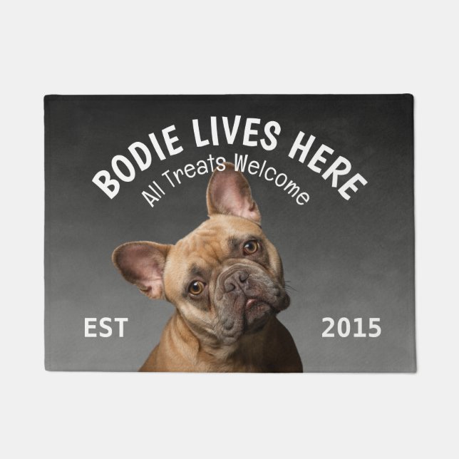 Felpudo Doormat de amante del perro personalizado del Bull (Anverso)