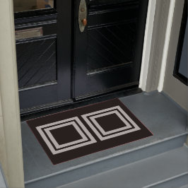 Felpudo Doormat De Arte Sencillo Negro Y Gris