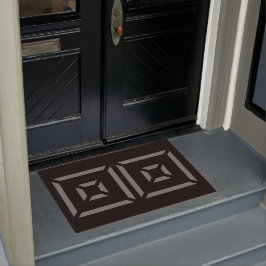 Felpudo Doormat De Arte Sencillo Negro Y Gris
