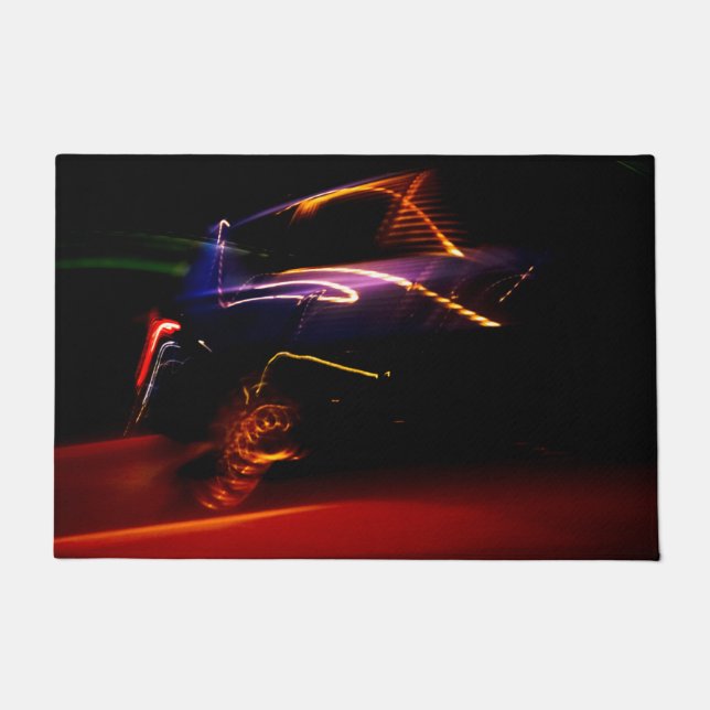 Felpudo doormat de baile de coches morados (Anverso)