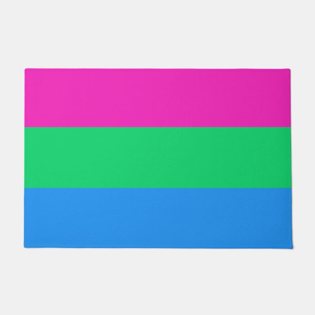 Felpudo Doormat de bandera polisexual (Anverso)