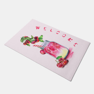 Felpudo Doormat de bebida fresca de cerezo