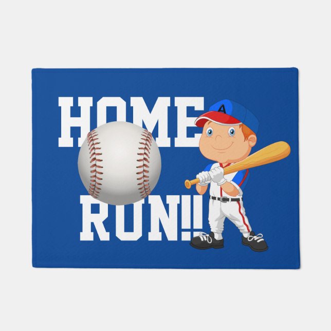 Felpudo Doormat de Béisbol de Home Run (Anverso)