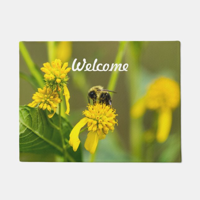 Felpudo Doormat de bienvenida a Bumblebee (Anverso)
