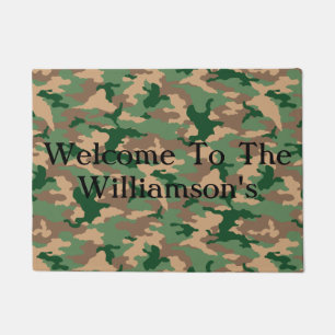 Felpudo Doormat de bienvenida a Camo Verde