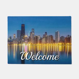 Felpudo Doormat de bienvenida a Chicago Dawn