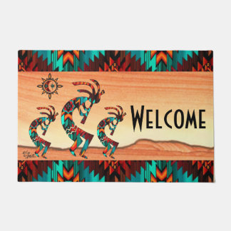 Felpudo Doormat de bienvenida a Kokopelli