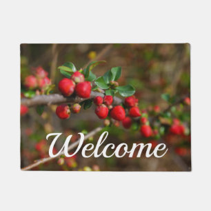 Felpudo Doormat de bienvenida a los Red Spring Buds