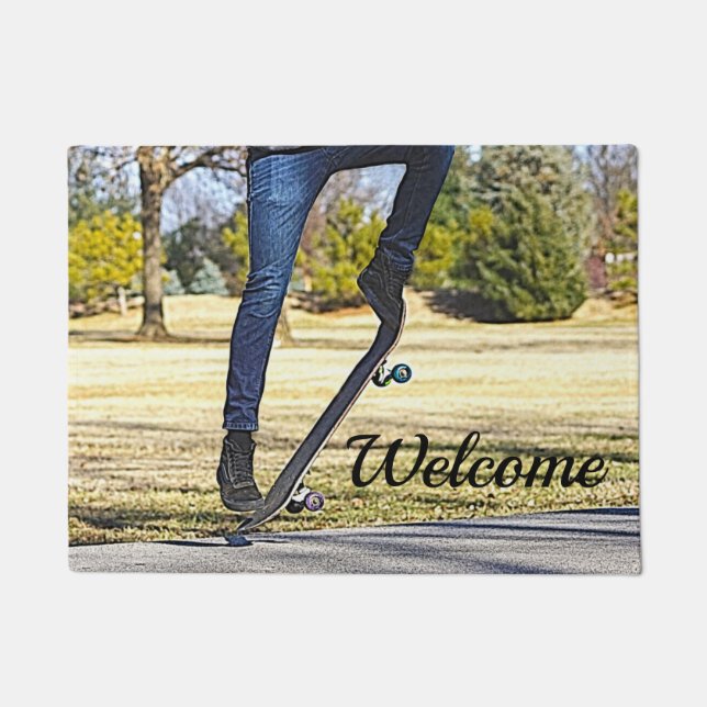 Felpudo Doormat de bienvenida a Ollie Painterly (Anverso)