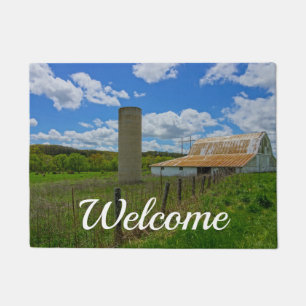 Felpudo Doormat de bienvenida a Ozarks Old Barn y Silo
