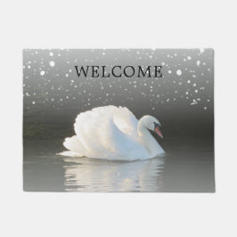 Felpudo Doormat de bienvenida a Winter Swan