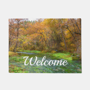 Felpudo Doormat de bienvenida al agua del otoño de la prim