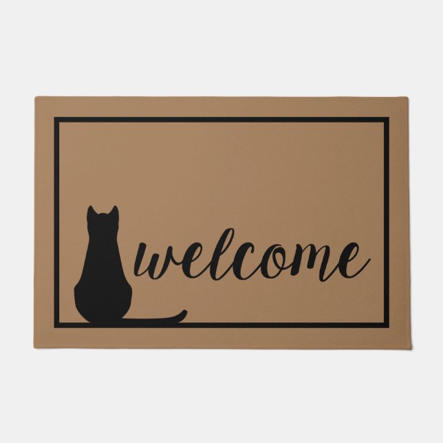 Felpudo Doormat de bienvenida al gato (Anverso)