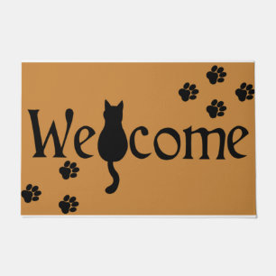 Felpudo Doormat de bienvenida al gato, felina felina felin