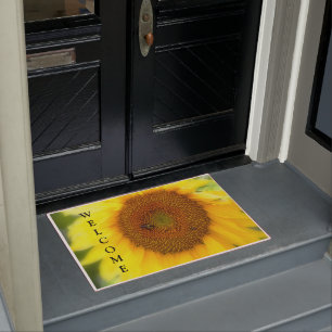 Felpudo Doormat de bienvenida al girasol
