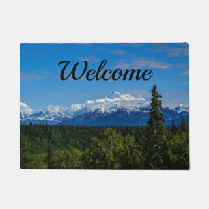 Felpudo Doormat de bienvenida al monte McKinley de Alaska