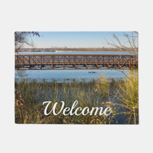 Felpudo Doormat de bienvenida al puente del Parque de la R