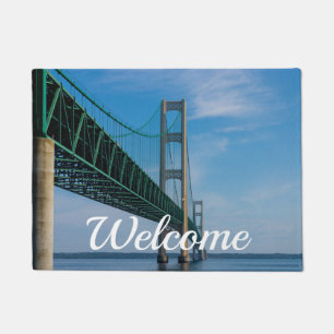 Felpudo Doormat de bienvenida al puente Mackinac