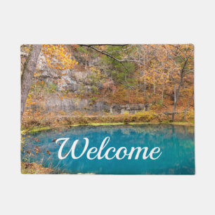 Felpudo Doormat de bienvenida de Alleys Blue Spring