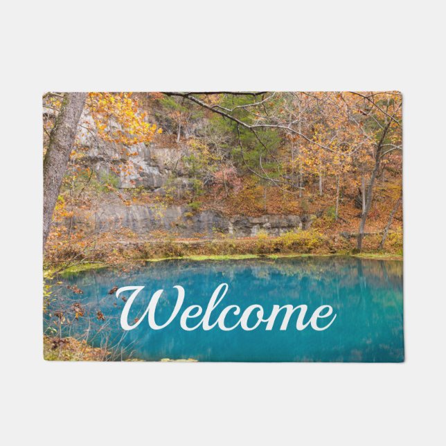 Felpudo Doormat de bienvenida de Alleys Blue Spring (Anverso)